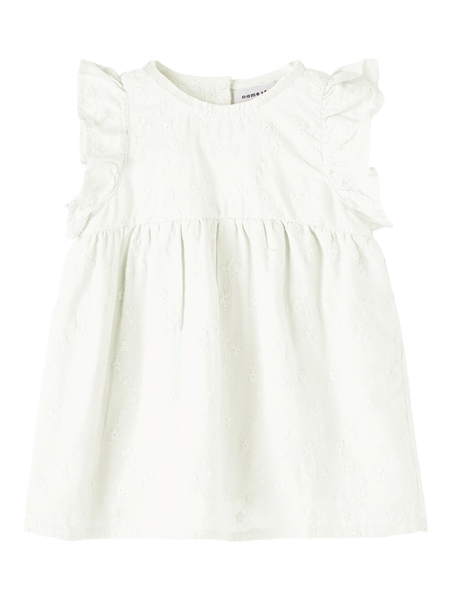 NAME IT Hulmønster Kjole Deliner Bright White